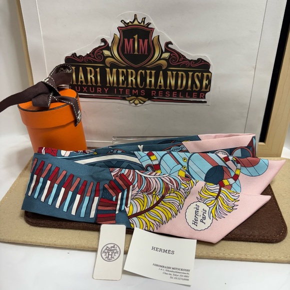 Hermès Twilly Scarf Collection in Blue, Pink, and Red - Picture 2 of 7